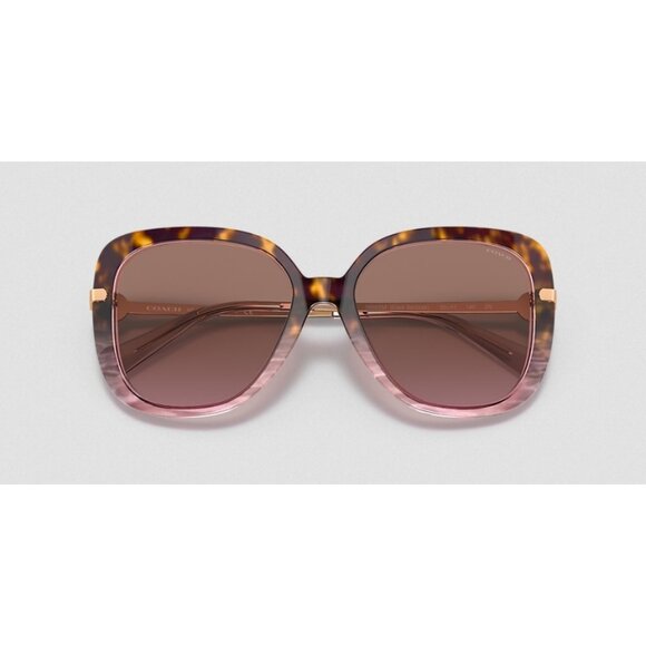 💕COACH💕 Gradient Square Sunglasses HC8320 C6180 ~ Rose Tortoise Gradient NWT - Picture 6 of 6